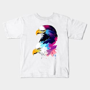 Eagle Wild Nature Animal Colors Paint Kids T-Shirt